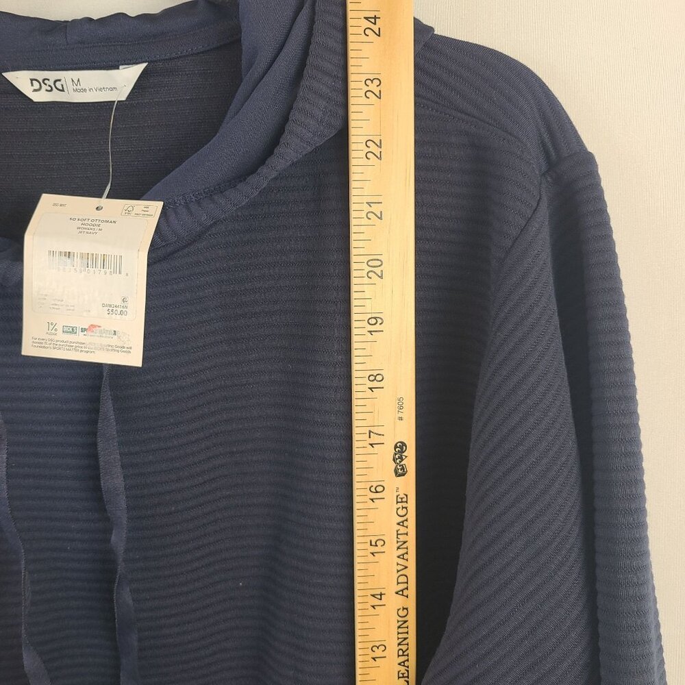 NWT DSG Women's So Soft Ottoman Hoodie Jet Navy Ribbed Pullover Sz M - Picture 6 of 8